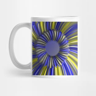 Surreal bright yellow and blue mobius ring design in Dali style Mug